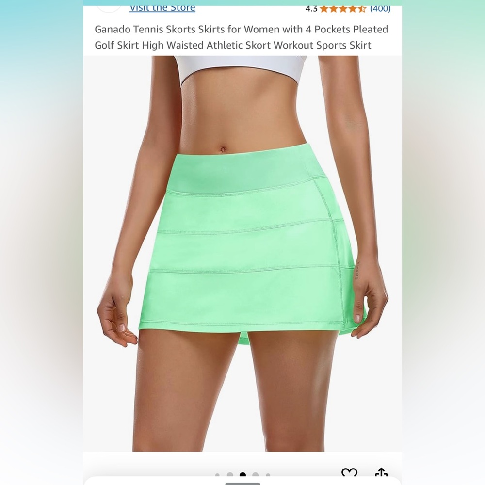 Mint Green Athletic Skort - Picture 5 of 6